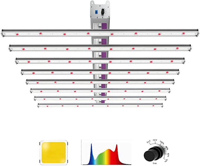 SAMPHON Led Grow Lights 1000Watt 6x6ft Coverage Dimmable Daisy Chain Full Spectrum 2816pcs Diodes Hanging Plant Lights for Indoor Growing,8 LED Bars Grow Lamp for Indoor Plants Veg and Bloom