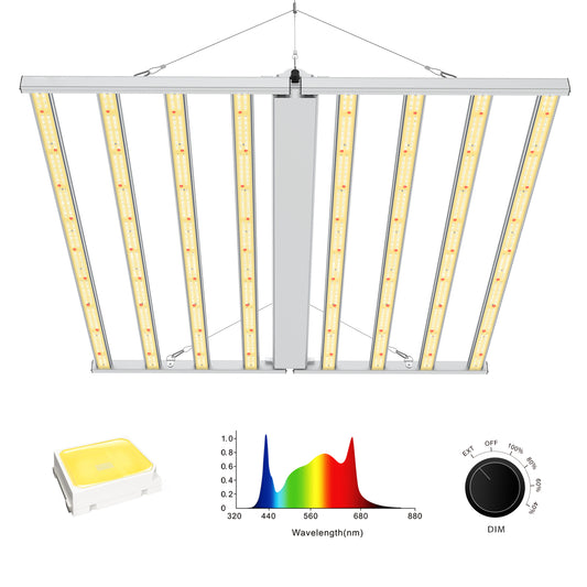 SAMPHON LED Grow Lights 5x5ft Coverage 680W Full Spectrum Dimmable Grow Light 2960Pcs LEDs Daisy Chain 8 Bar Plant Light for Indoor Plants Veg Seed and Bloom 2.7 µmol/J Plant Lamp