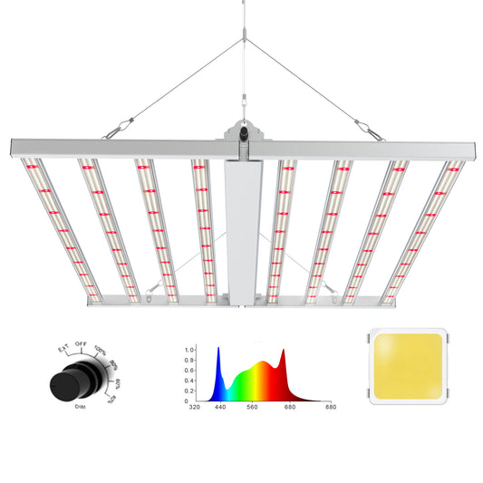 SAMPHON Led Grow Lights 4x4ft Coverage Dimmable Daisy Chain Full Spectrum 480W Hanging Plant Lights for Indoor Growing,Grow Lamp for Indoor Plants Veg and Bloom