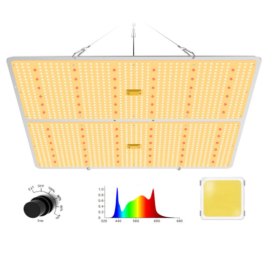 SAMPHON LED Grow Light 400W 5x5ft Coverage Daisy Chain Plant Grow Light Dimmable Full Spectrum Grow Lights for Indoor Plants Seeding Veg Bloom Indoor Grow Light